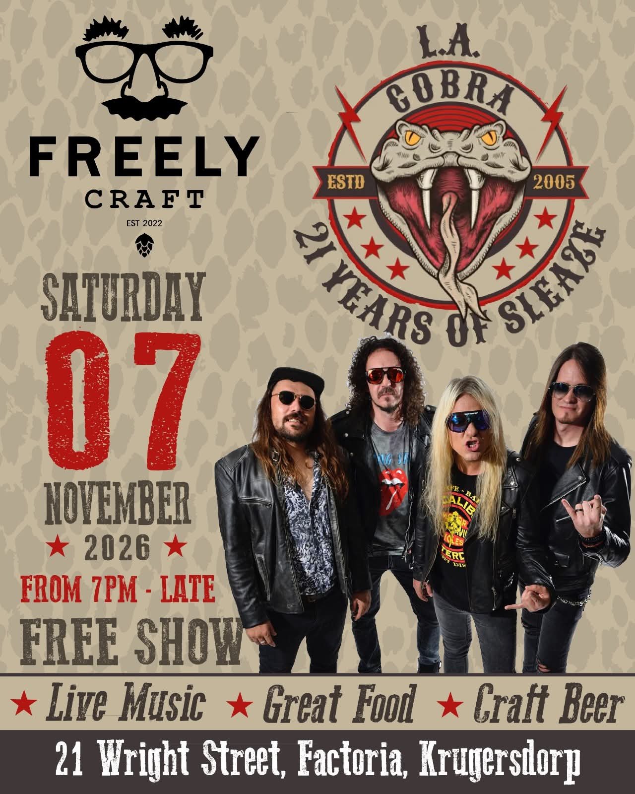 LA Cobra @ Freely Craft Brewery · Krugersdorp 7 Nov