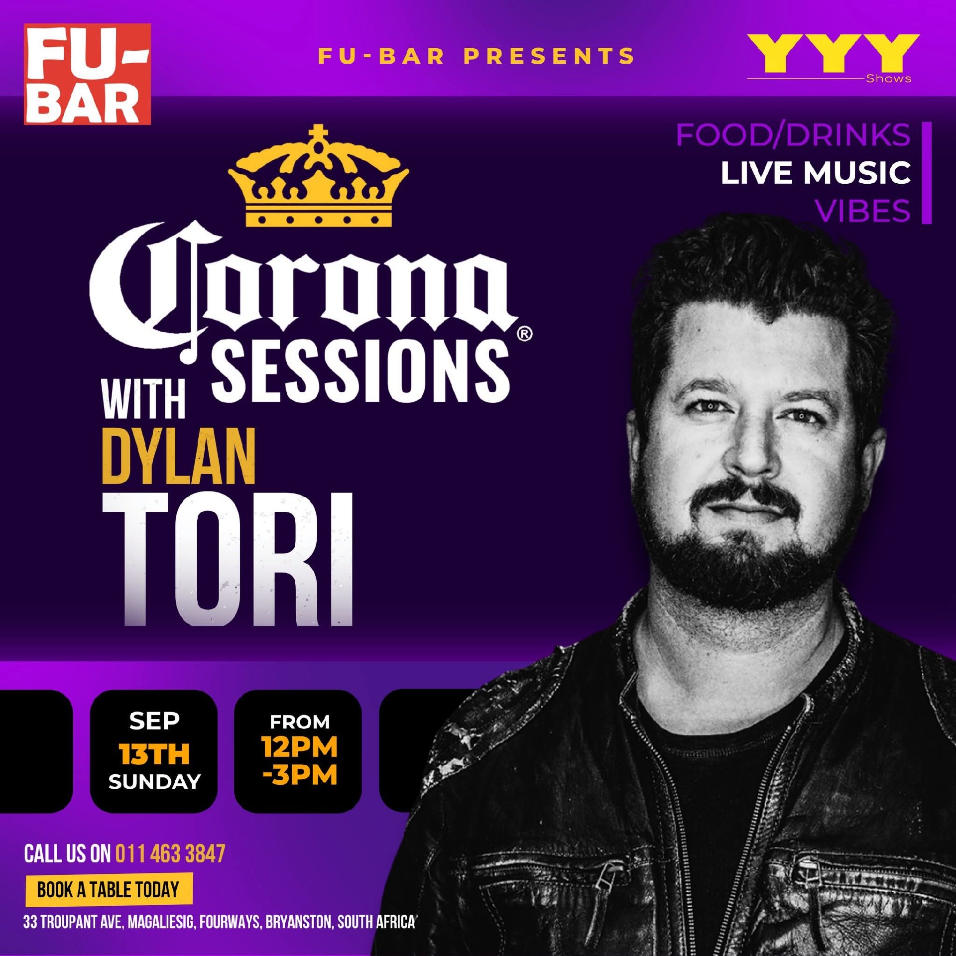 Dylan @ Fu-Bar · Sandton 13 Sep