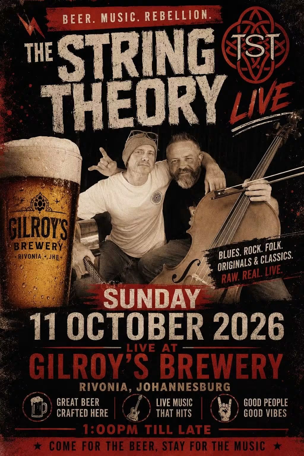 String Theory Band @ Gilroys Brewery · Sandton 11 Oct