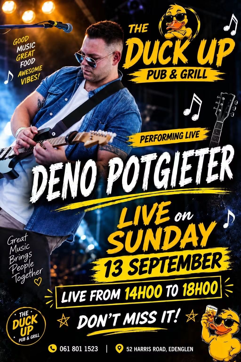 Deno Potgieter @ The Duck Up Pub & Grill 11 Oct