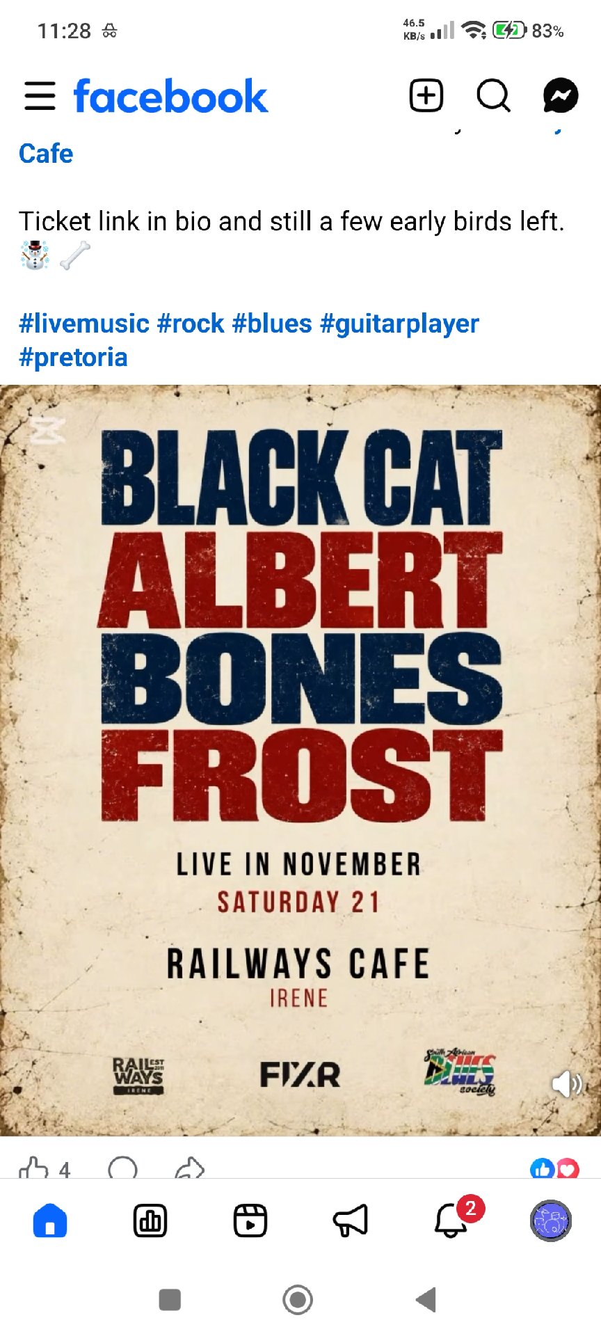 Black Cat Bones @ Railways Cafe Irene 21 Nov