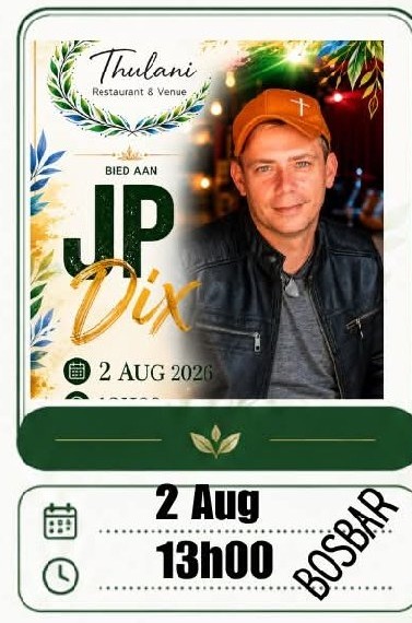 JP Dix @ Thulani Restaurant & Venue 2 Aug