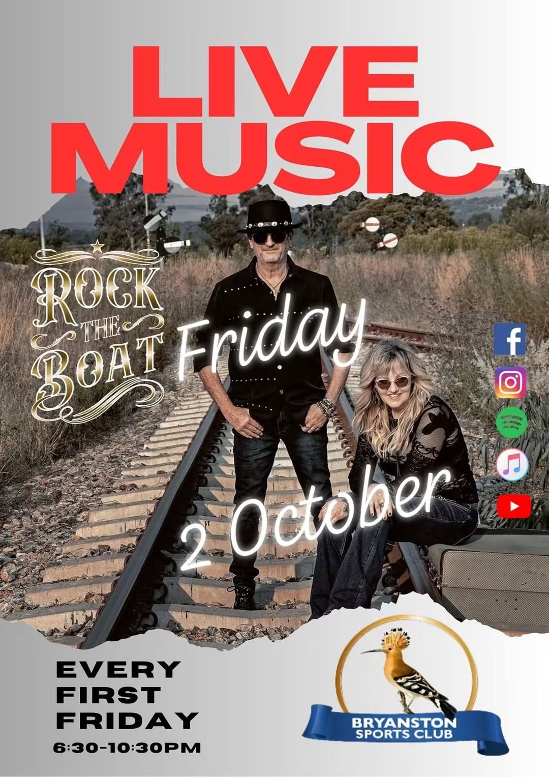 Rock the Boat @ Bryanston Sports Club 2 Oct