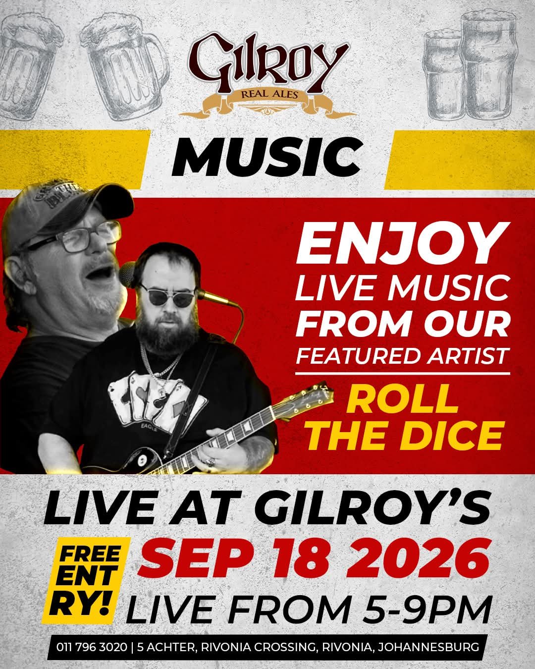 Roll the Dice @ Gilroys Brewery · Sandton 18 Sep