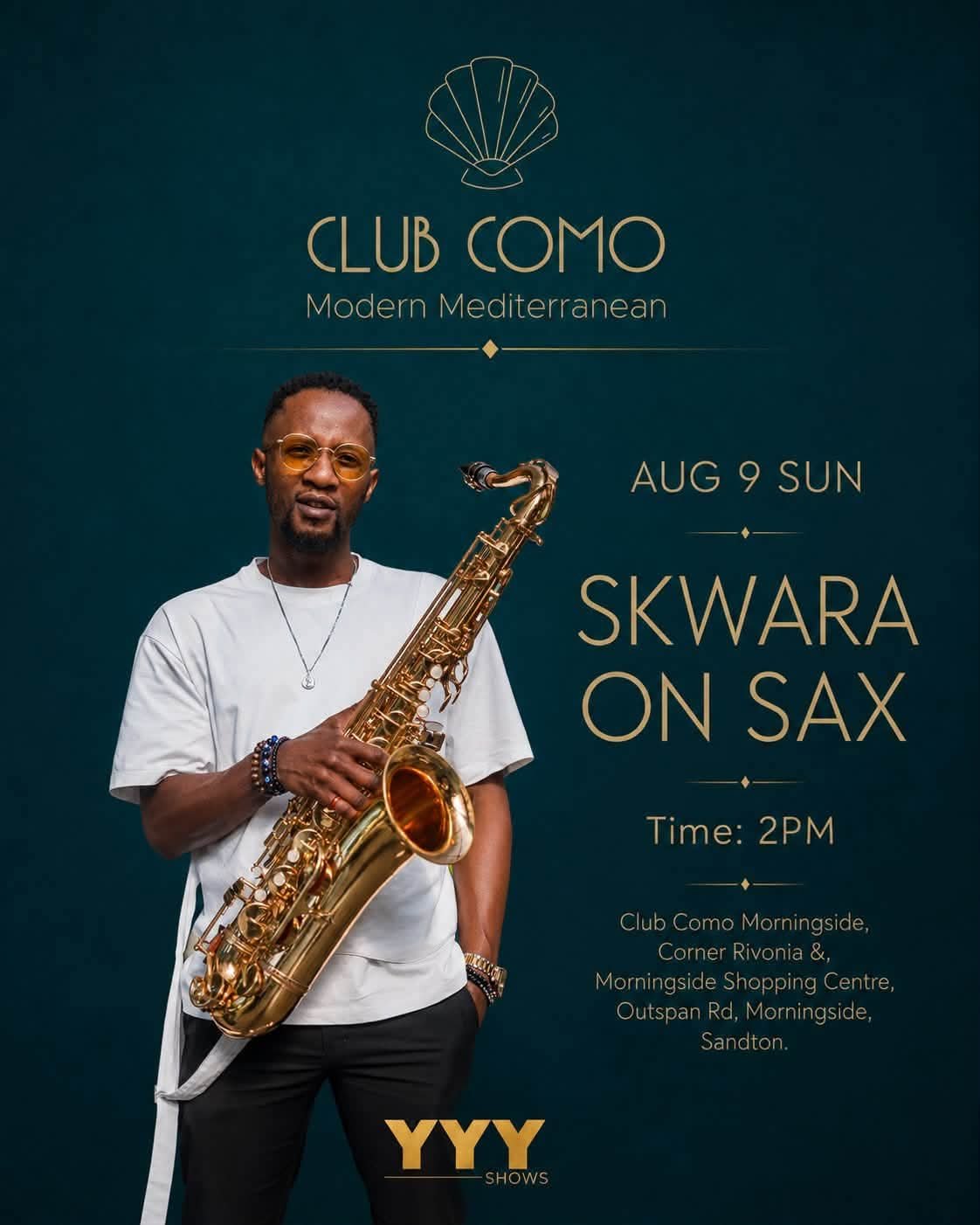 Skwara on Sax @ Club Como Morningside 9 Aug