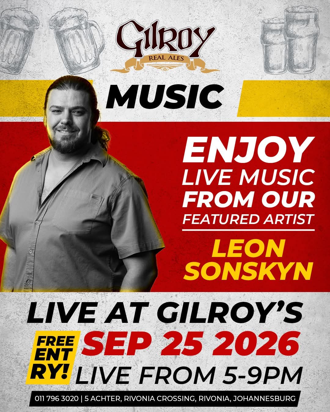 Leon Sonskyn @ Gilroys Brewery · Sandton 25 Sep