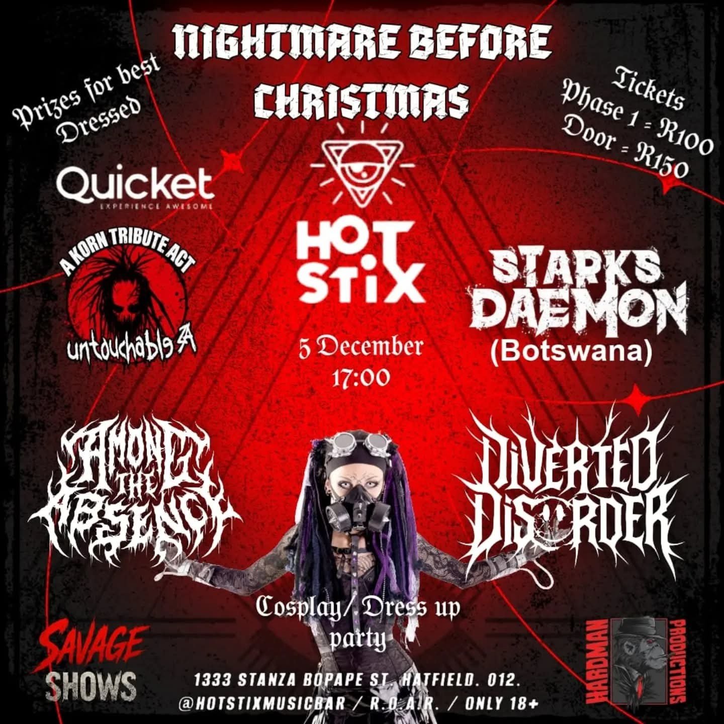 Nightmare before Christmas @ Hotstix Music & Pool Bar · Pretoria 5 Dec