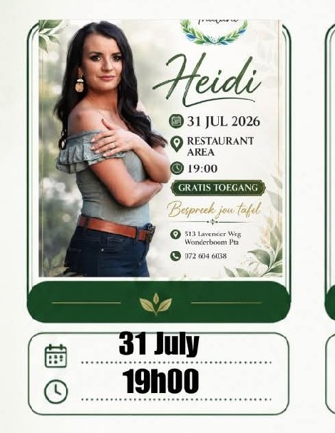 Heidi @ Restaurant Area 31 Jul