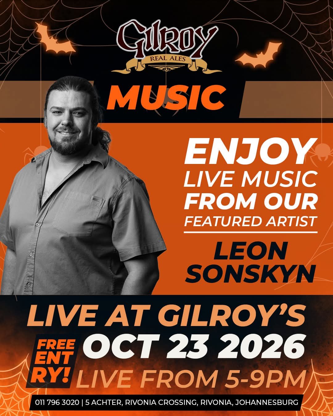 Leon Sonskyn @ Gilroy's Brewery (Pty) Ltd · Johannesburg 23 Oct