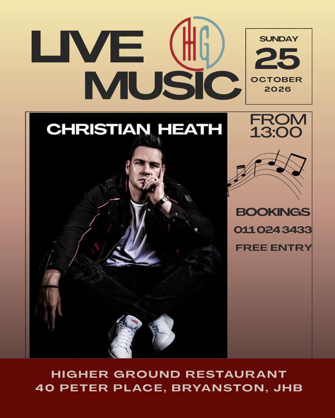 Christian Heath @ Higher Ground · Sandton 25 Oct