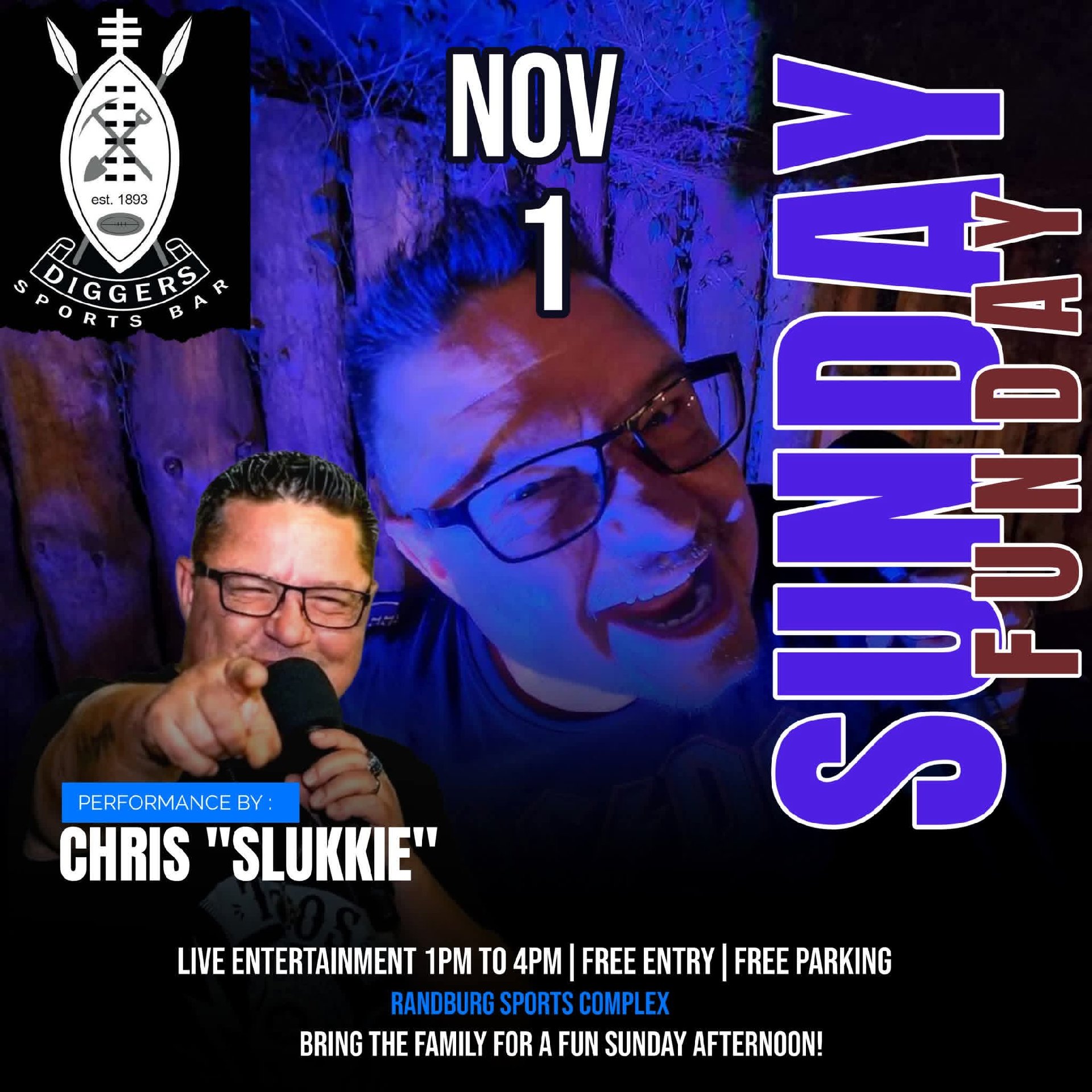 Chris "Slukkies" @ Diggers Sports Bar 1 Nov