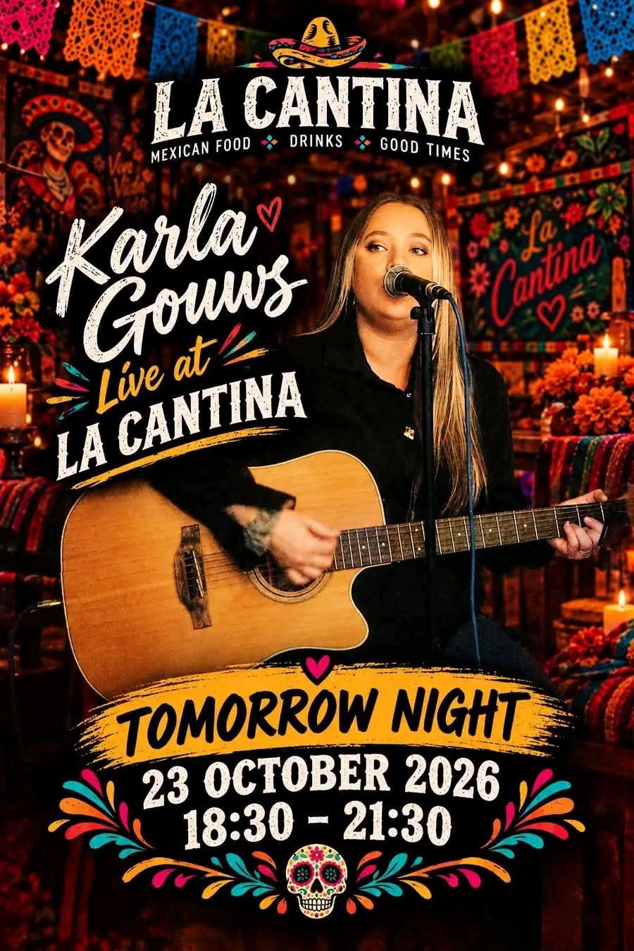 Karla Gouws @ La Cantina Stanford · Stanford 23 Oct