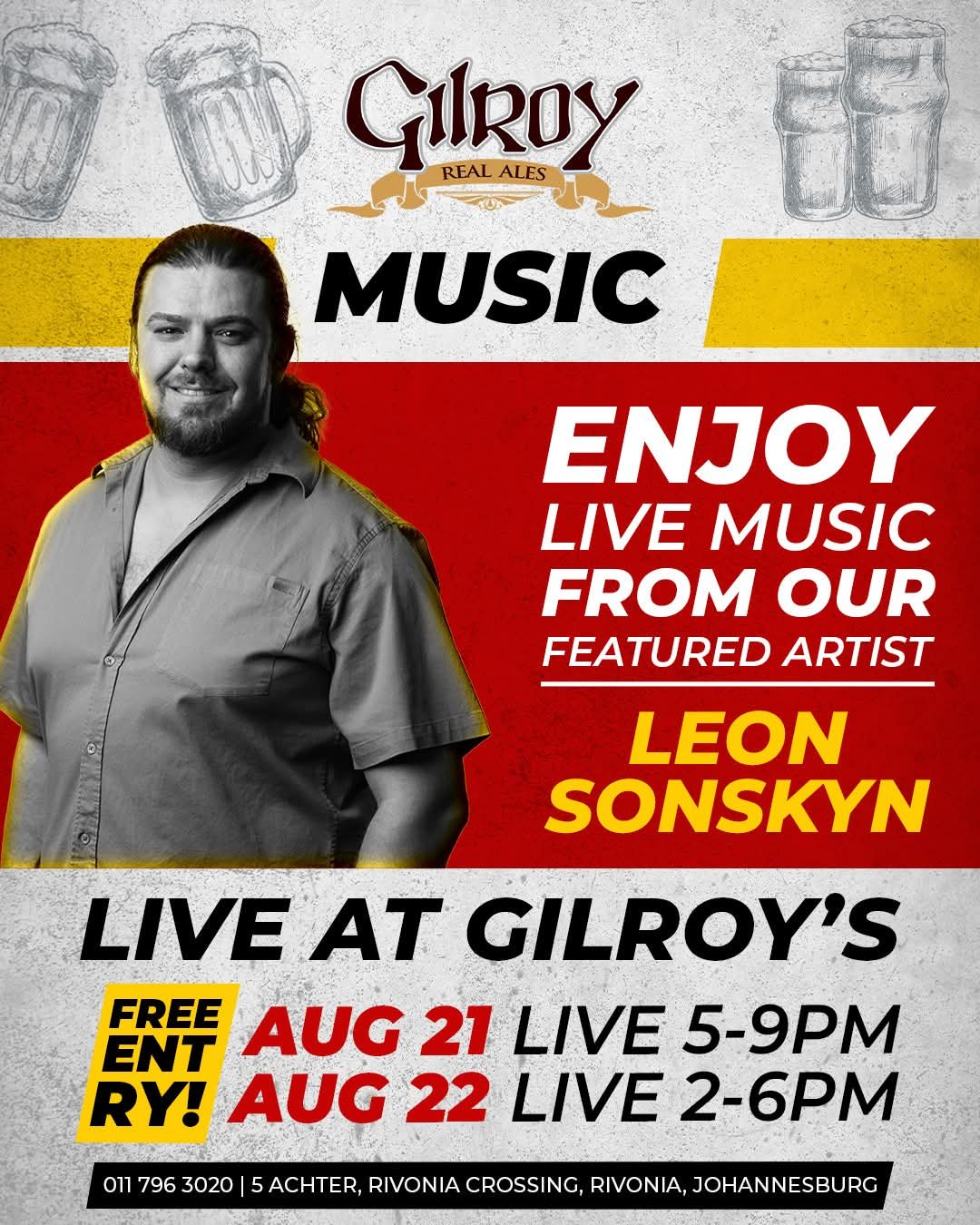 Leon Sonskyn @ Gilroys Brewery · Sandton 22 Aug