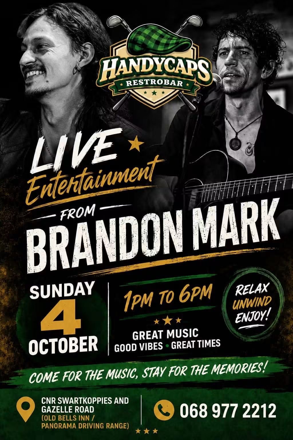 Brandon Mark @ Handycaps Restrobar / Bells Inn Sports Bar 4 Oct