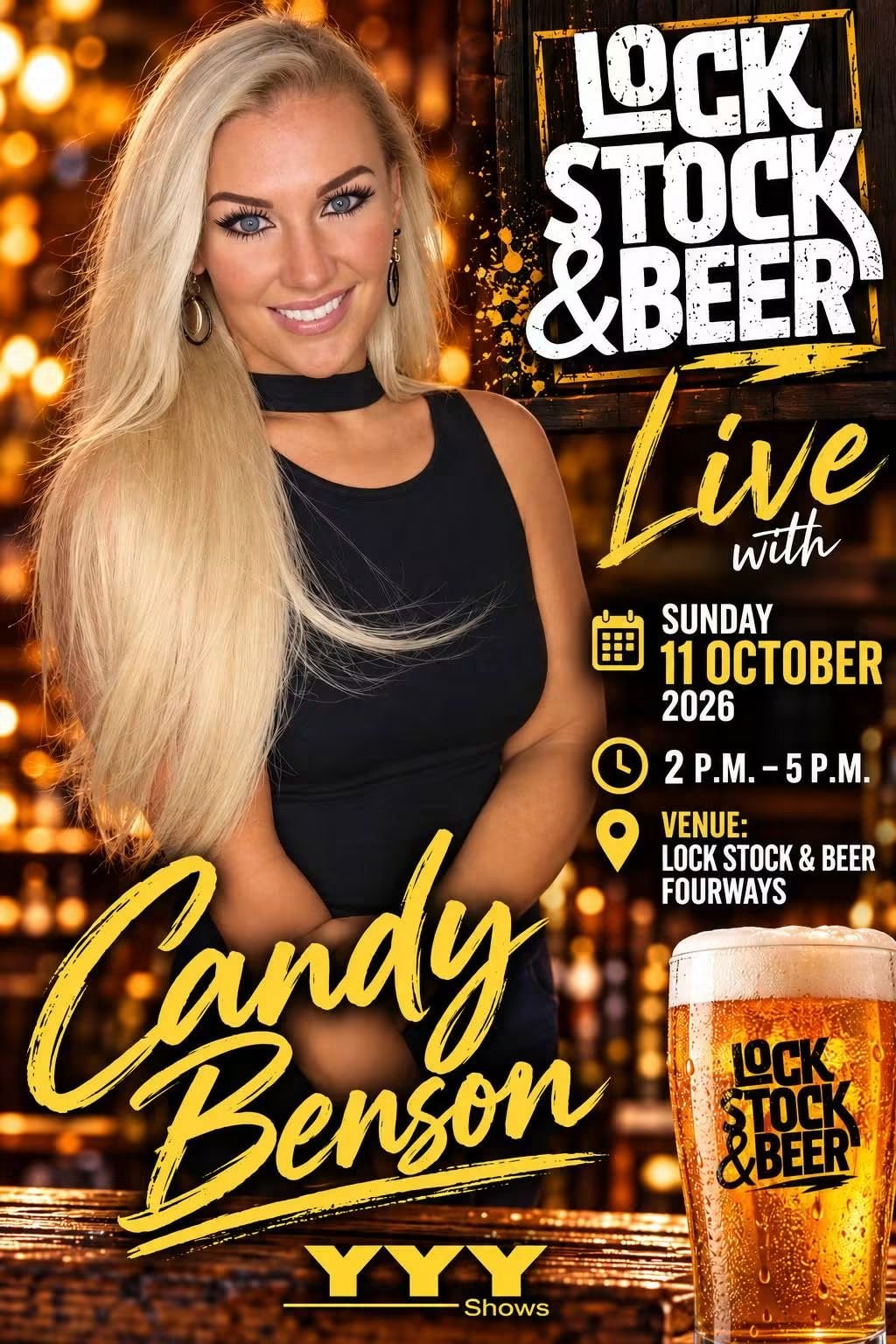 Candy Benson @ Lock Stock & Beer · Sandton 11 Oct