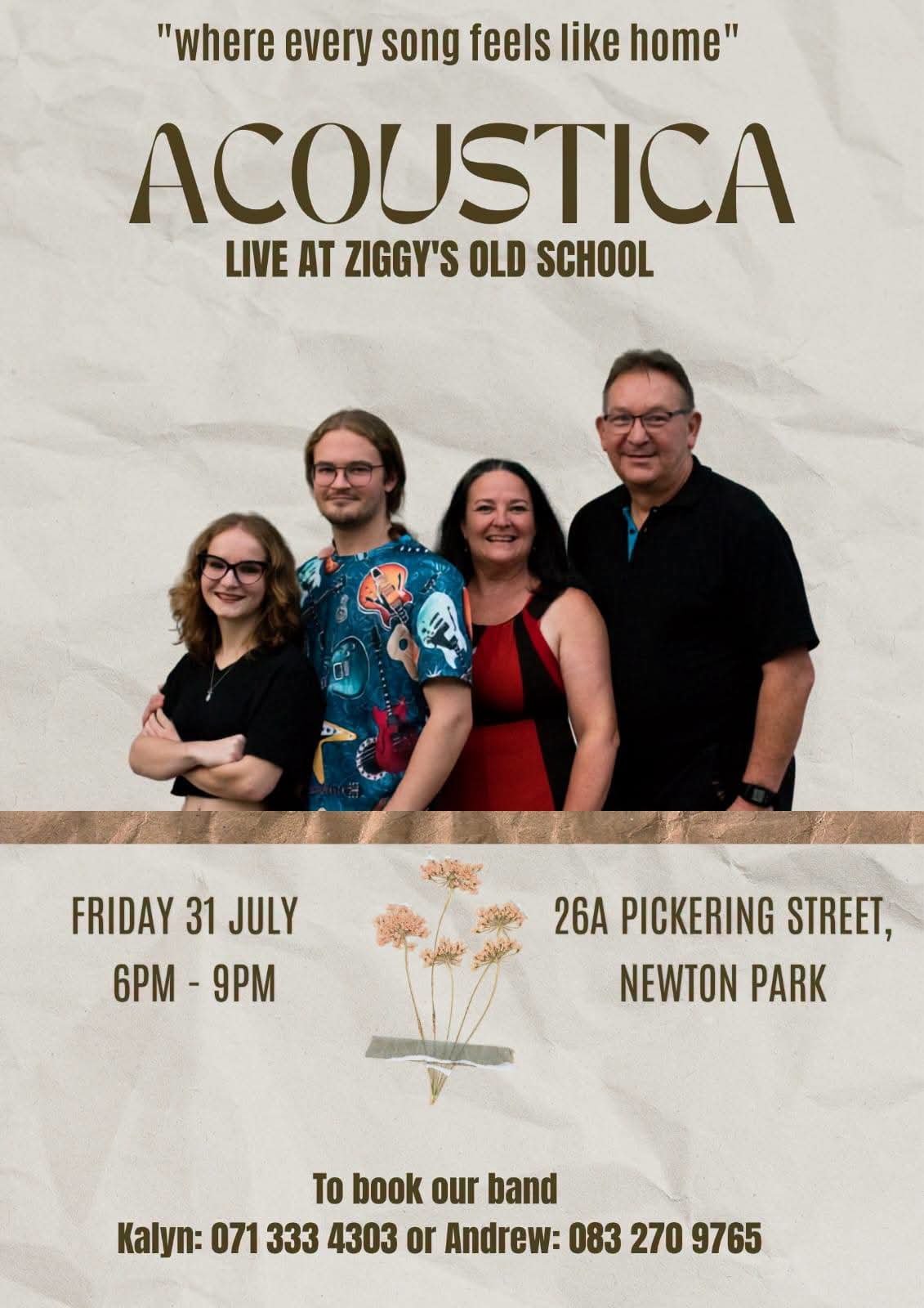Acoustica @ Ziggy's Old School Pub · Gqeberha 31 Jul