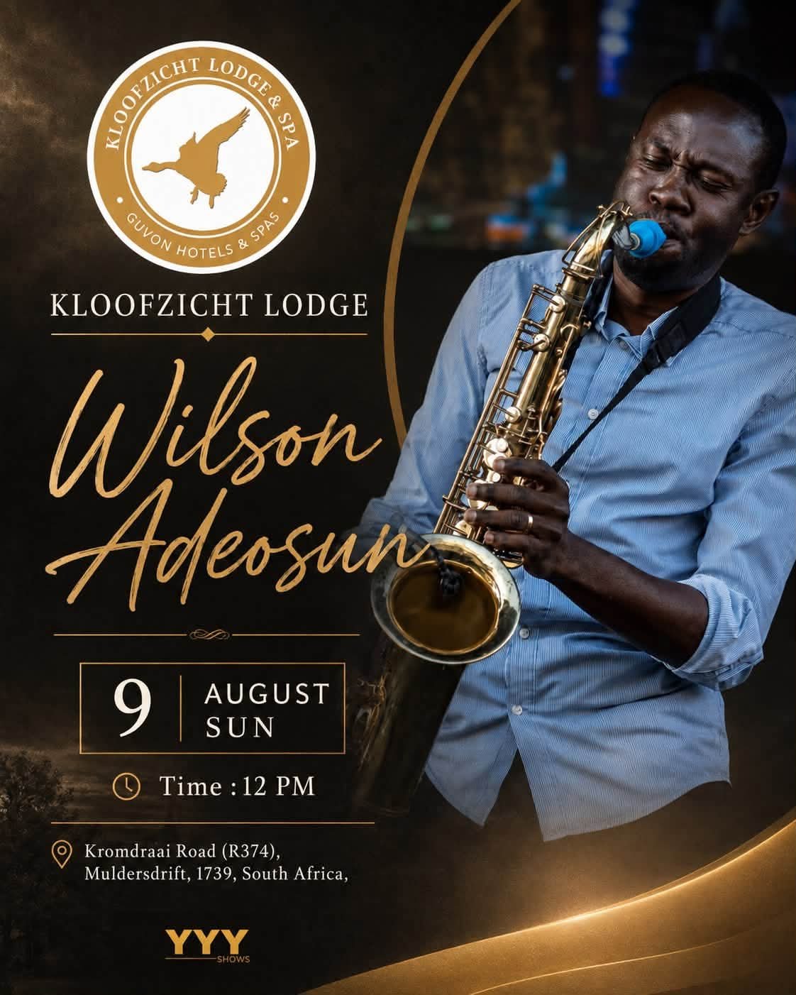 Wilson Adeosun @ Kloofzicht Lodge & Spa · Krugersdorp 9 Aug