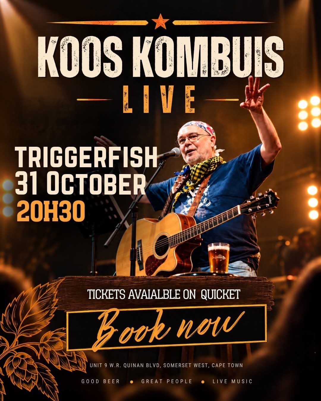 Koos Kombuis @ Triggerfish Brewing · Cape Town 31 Oct