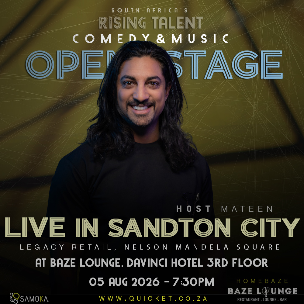 Comedy & Music - OPEN STAGE - LIVE in Johannesburg at Bazelounge; Da Vinci Hotel 3rd Floor, Nelson Mandela Square, Sandton 05 Aug 2026