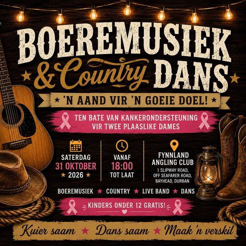 Boeremusiek & Country Dans – ’n Aand vir ’n Goeie Doel