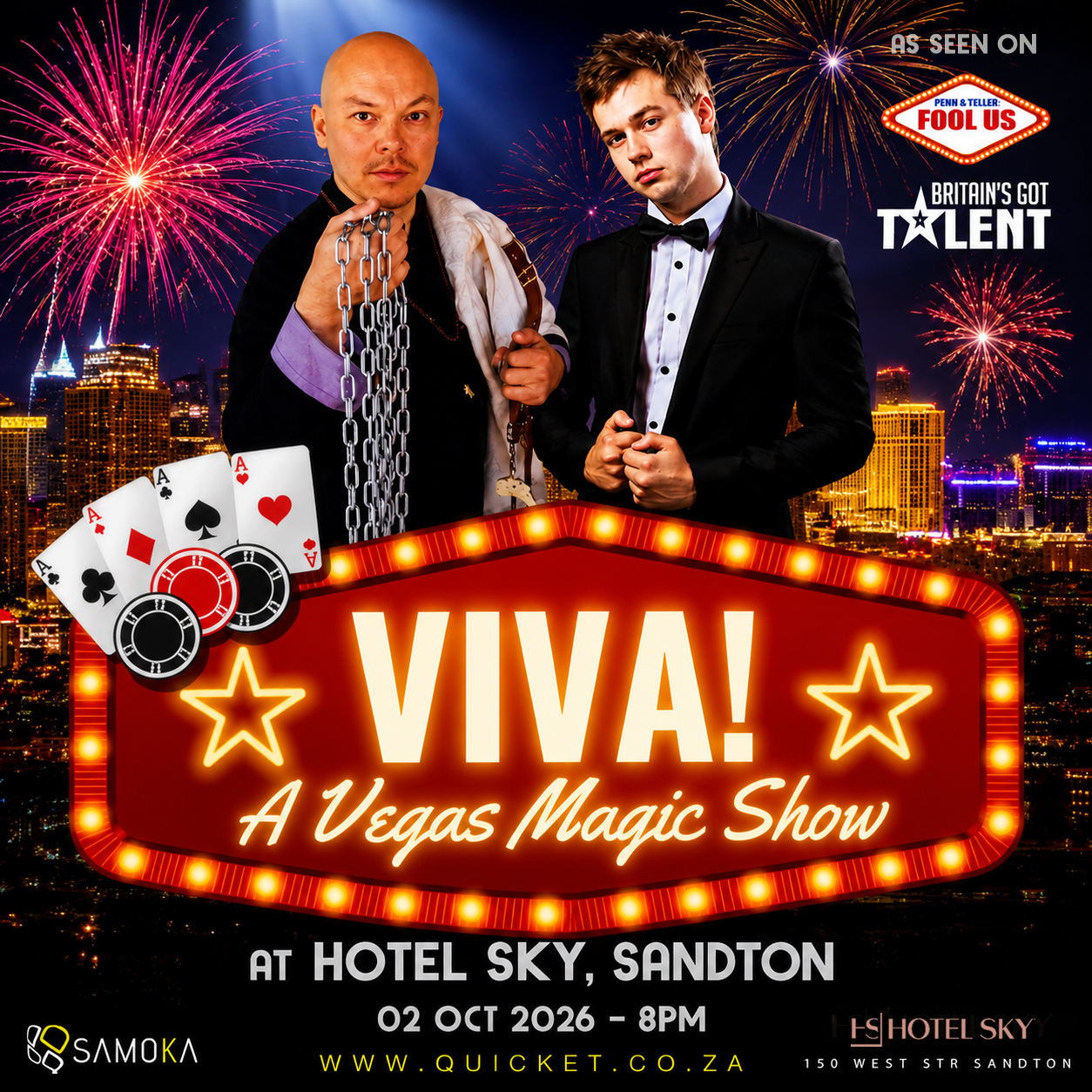 VIVA - A Vegas Magic Show - Brendon Peel & Li Lau LIVE in Johannesburg at Hotel Sky 02 Oct 2026