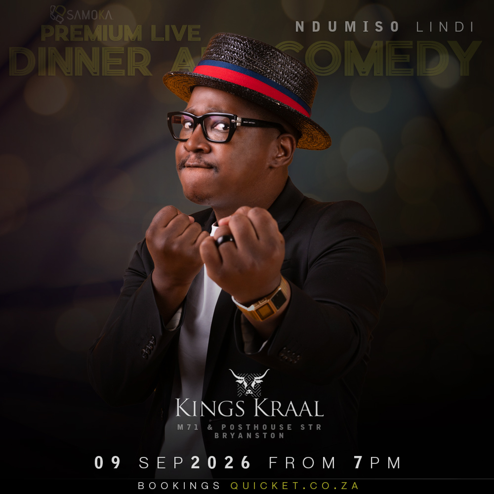 Dinner & Comedy with Ndumiso Lindi at Kings Kraal, Bryanston, JHB 09 September 2026