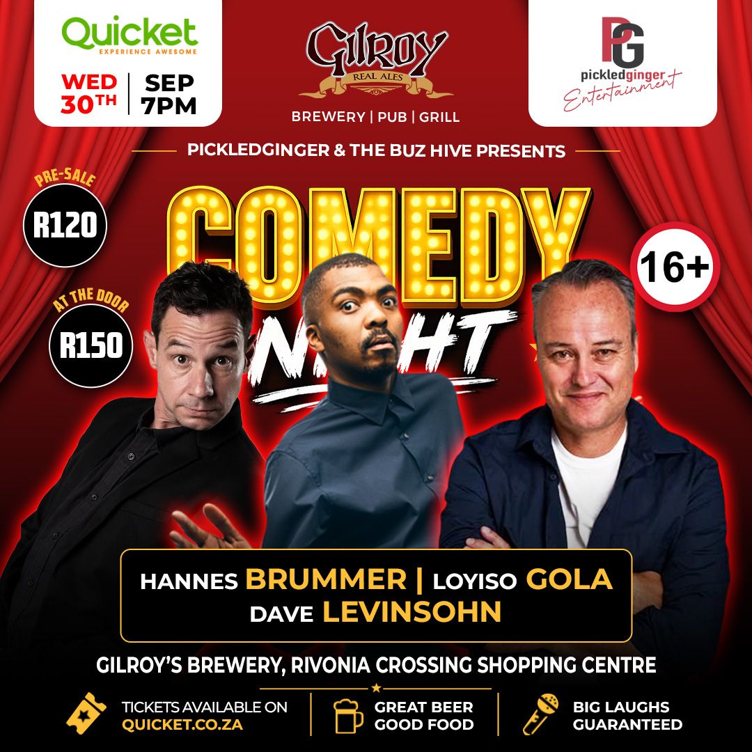 Comedy Night @ Gilroys Brewery 30 September