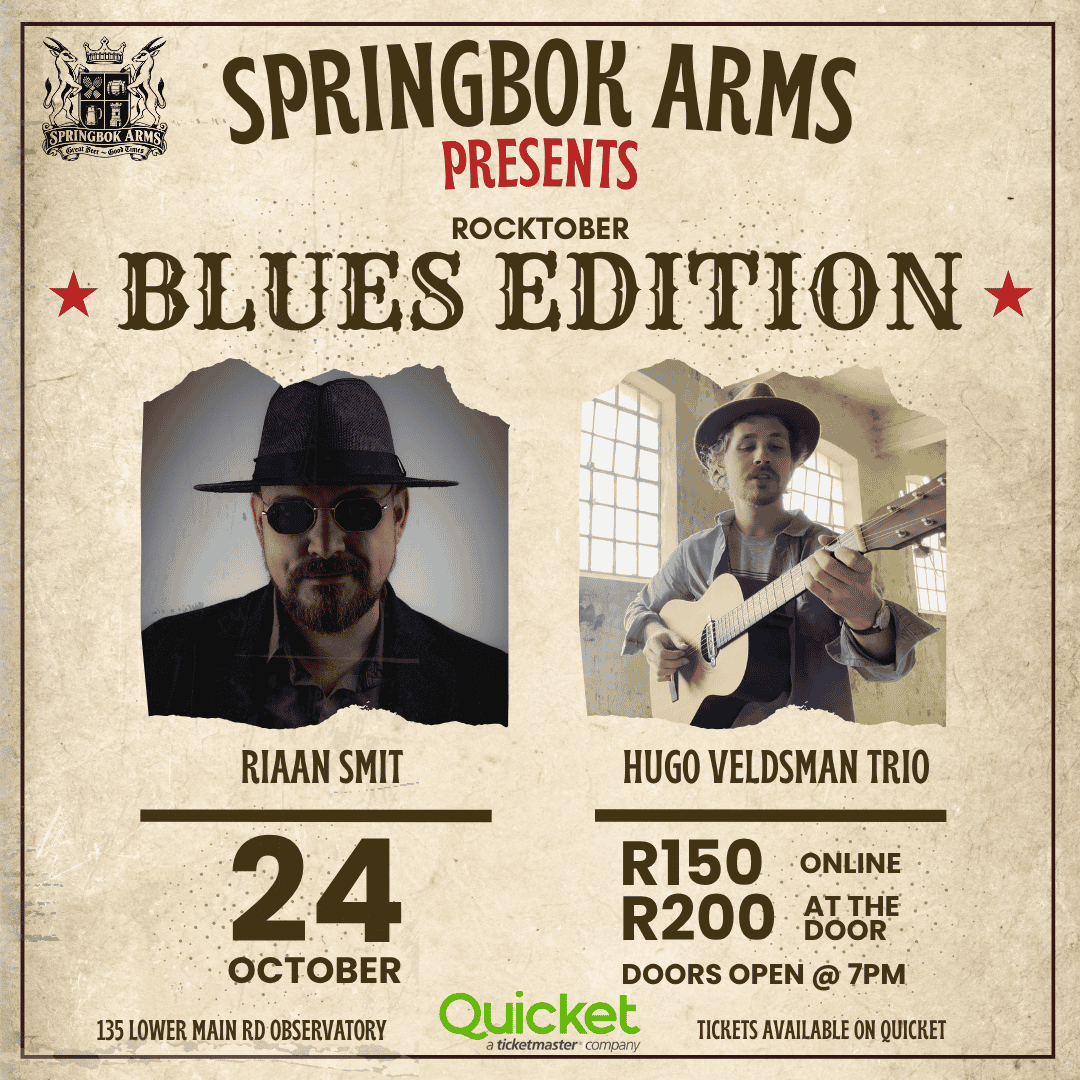 Rocktober : Blues Edition @ Springbok Arms ft. Riaan Smit & The Hugo Veldsman Trio