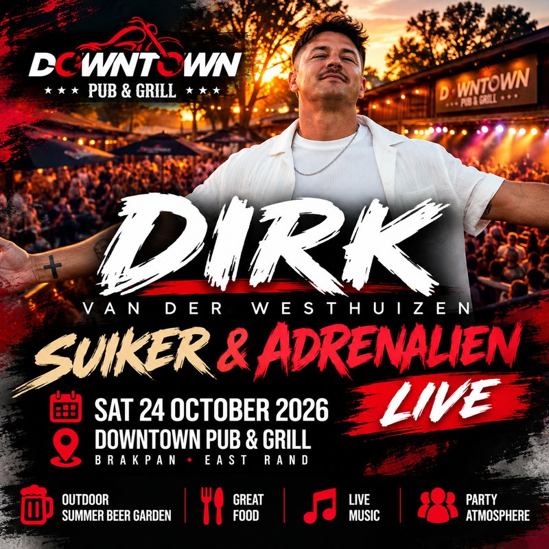 Suiker & Adrenalien – Dirk van der Westhuizen LIVE