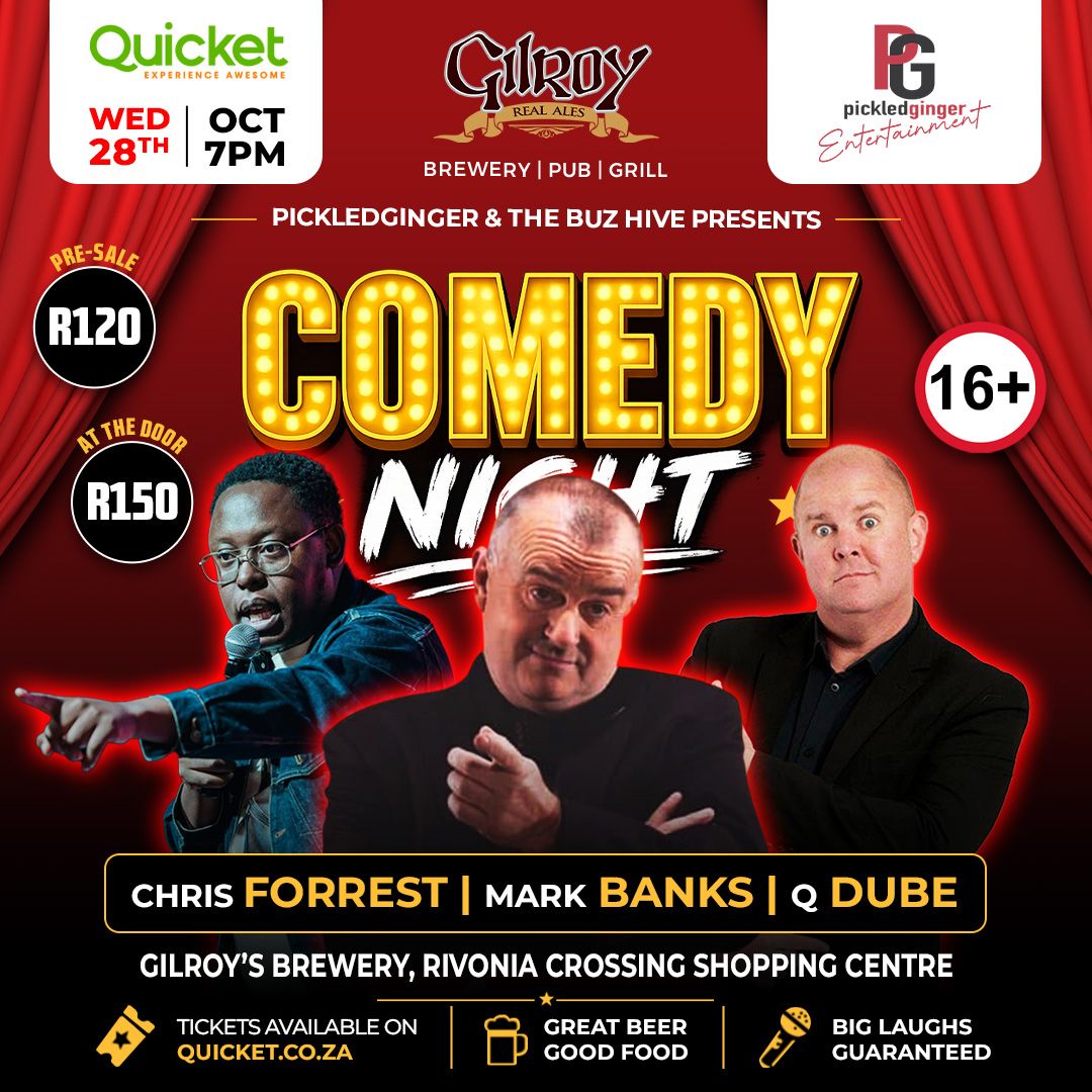 Comedy Night @ Gilroys Brewery 28 October