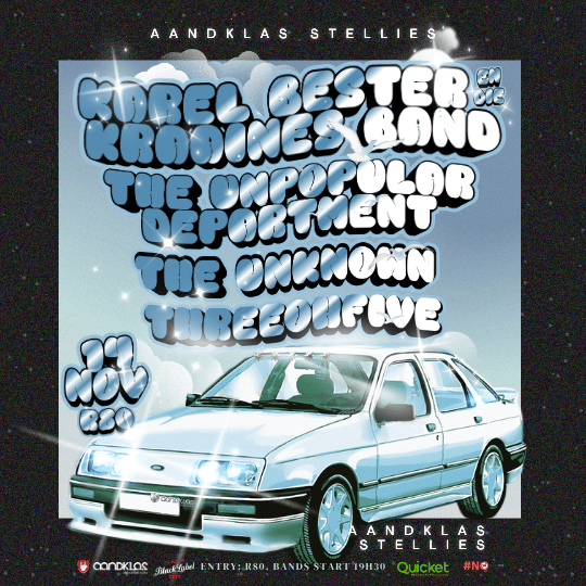 Karel Bester & die Kraaines Band, The Unpopular Department, The Unknown, 3OH5: LIVE at Aandklas Stellenbosch