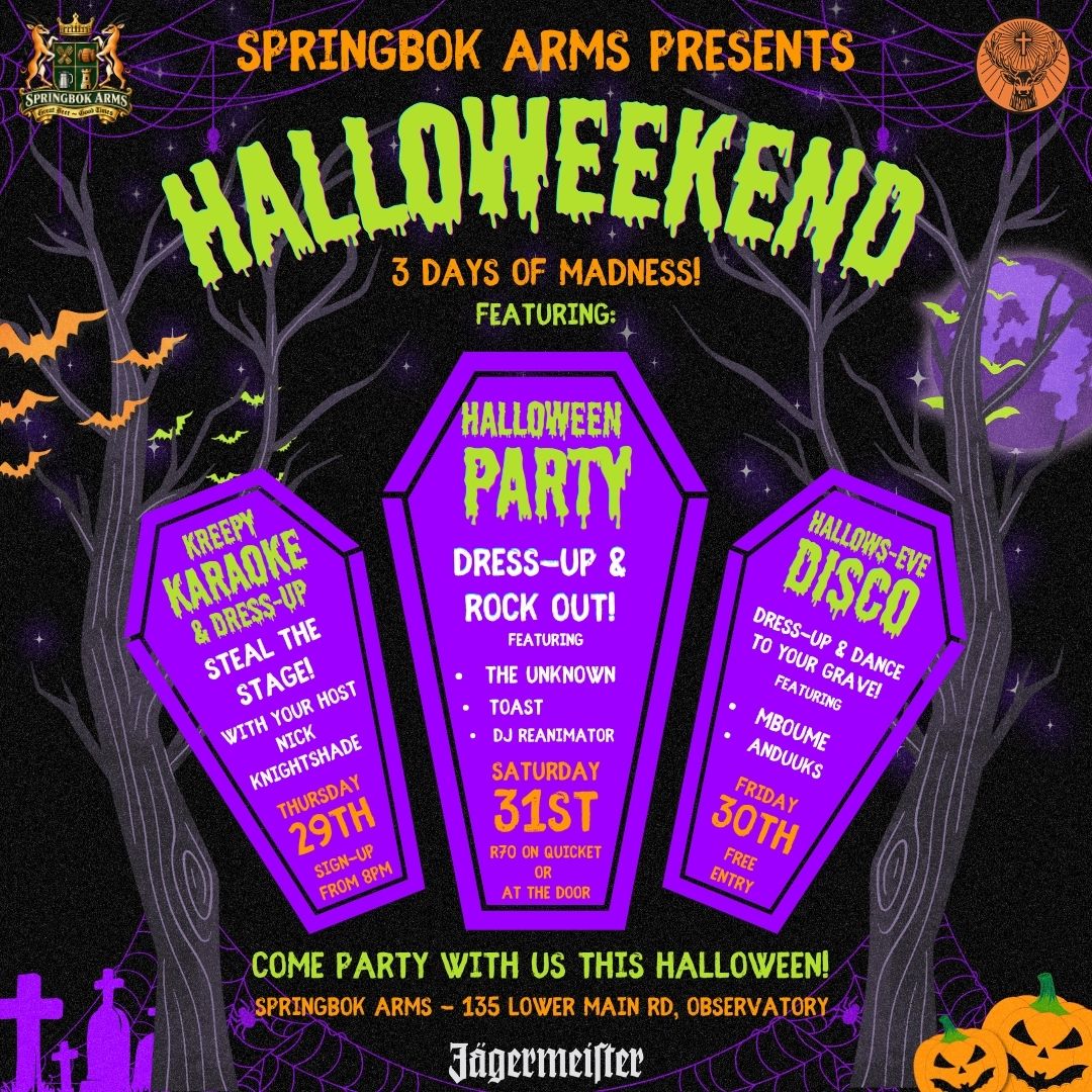 Halloweekend: Halloween Party @ Springbok Arms ft. The Unknown | Toast | DJ Reanimator