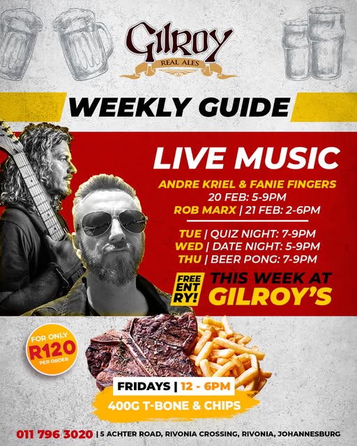 This week @ Gilroy's Brewery