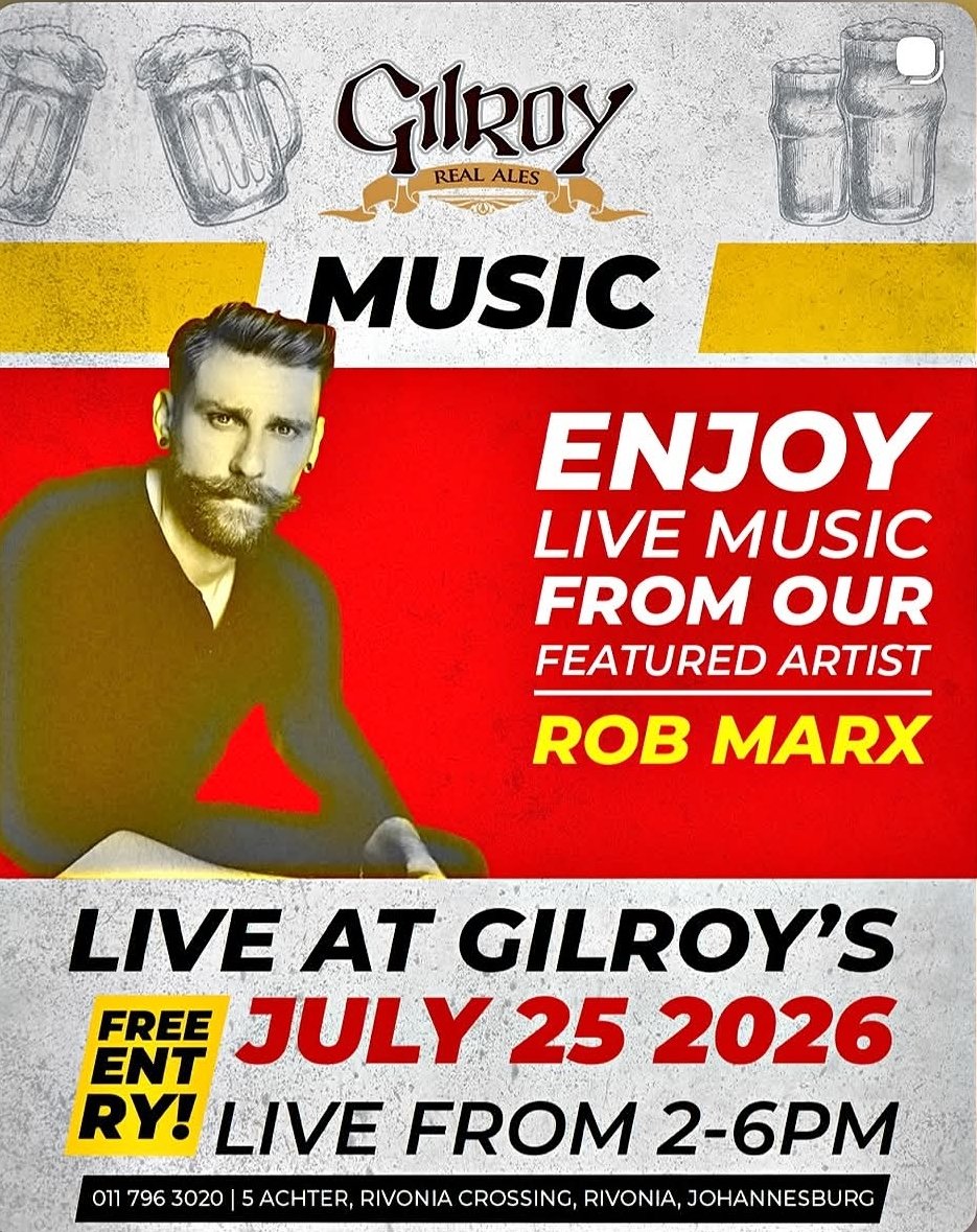 Rob Marx @ Gilroy's Brewery (Pty) Ltd · Johannesburg 25 Jul