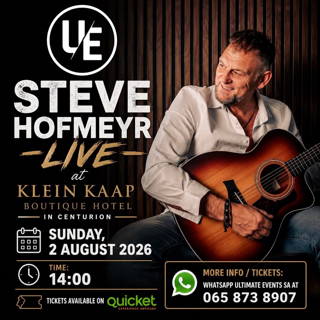 Steve Hofmeyr @ Kleinkaap Boutique Hotel, Littleton 2 Aug
