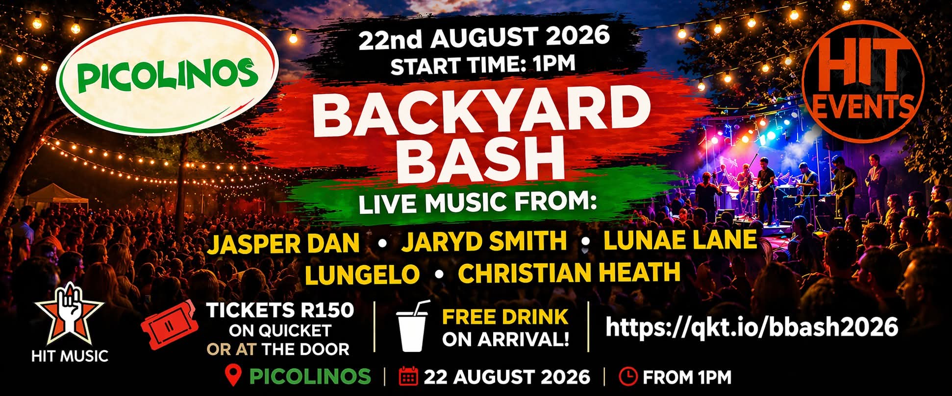 Backyard Bash @ Picolinos 22 Aug