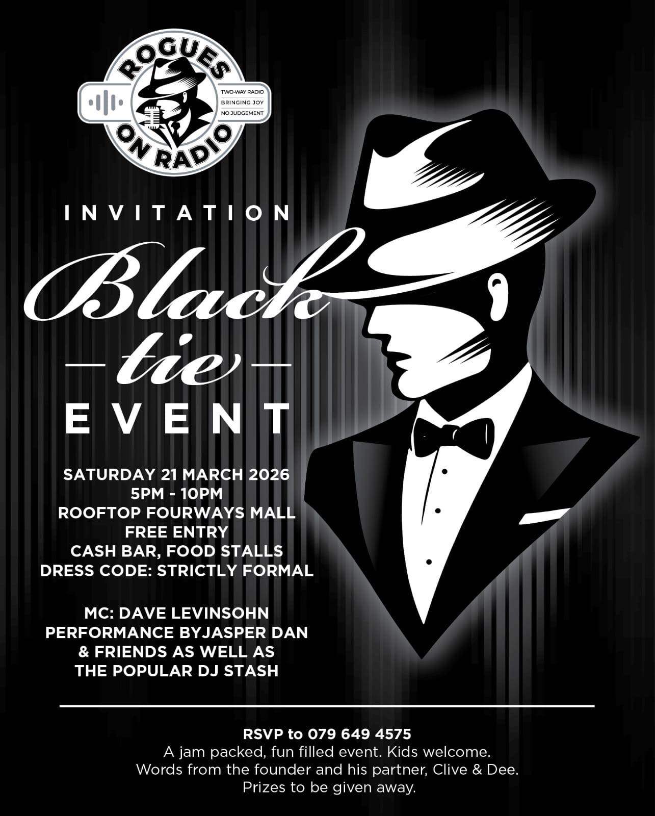Rogues on Radio Black Tie Event @ Fourways Mall Rooftop 21 March - Image 1