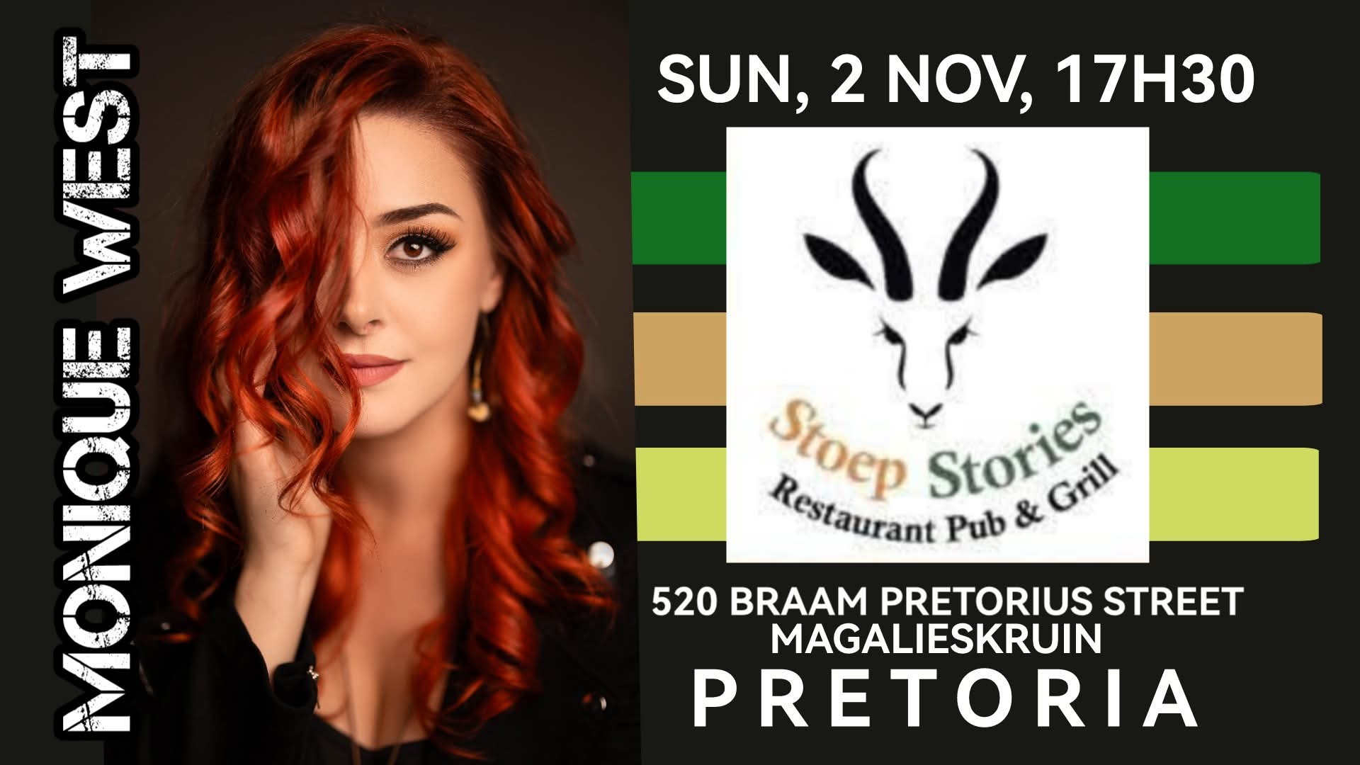 Monique West @ Stoep Stories, Pretoria 2 Nov