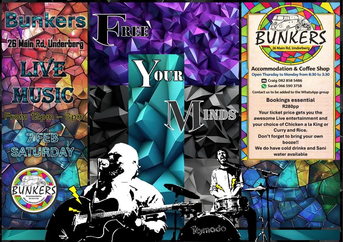 Bunkers live music event 7 Feb