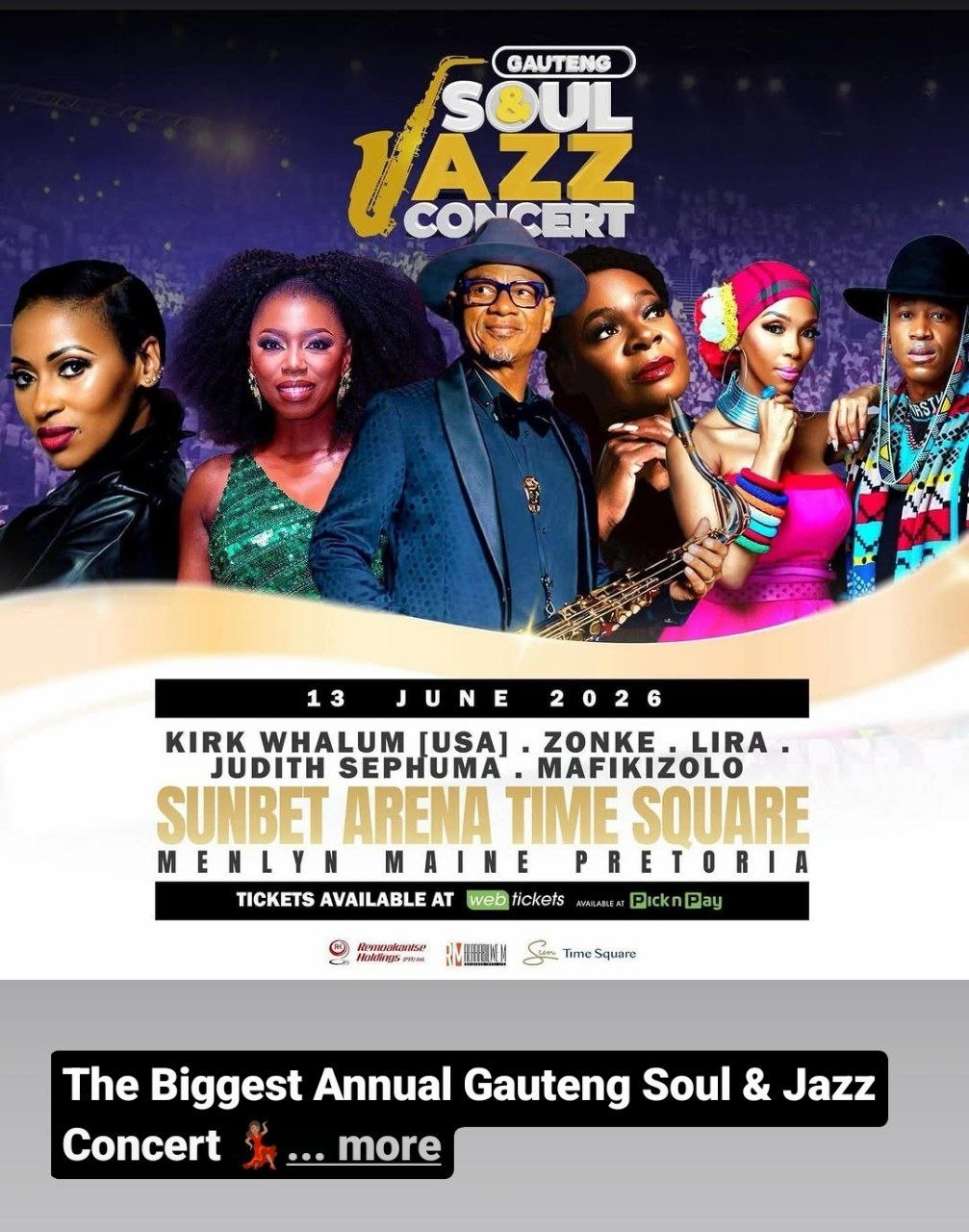 Kirk Whalum, Zonke, Lira, Judith Sephuma, Mafikizolo @ Sunbet Arena Times Square (Pta), 13 June 2026