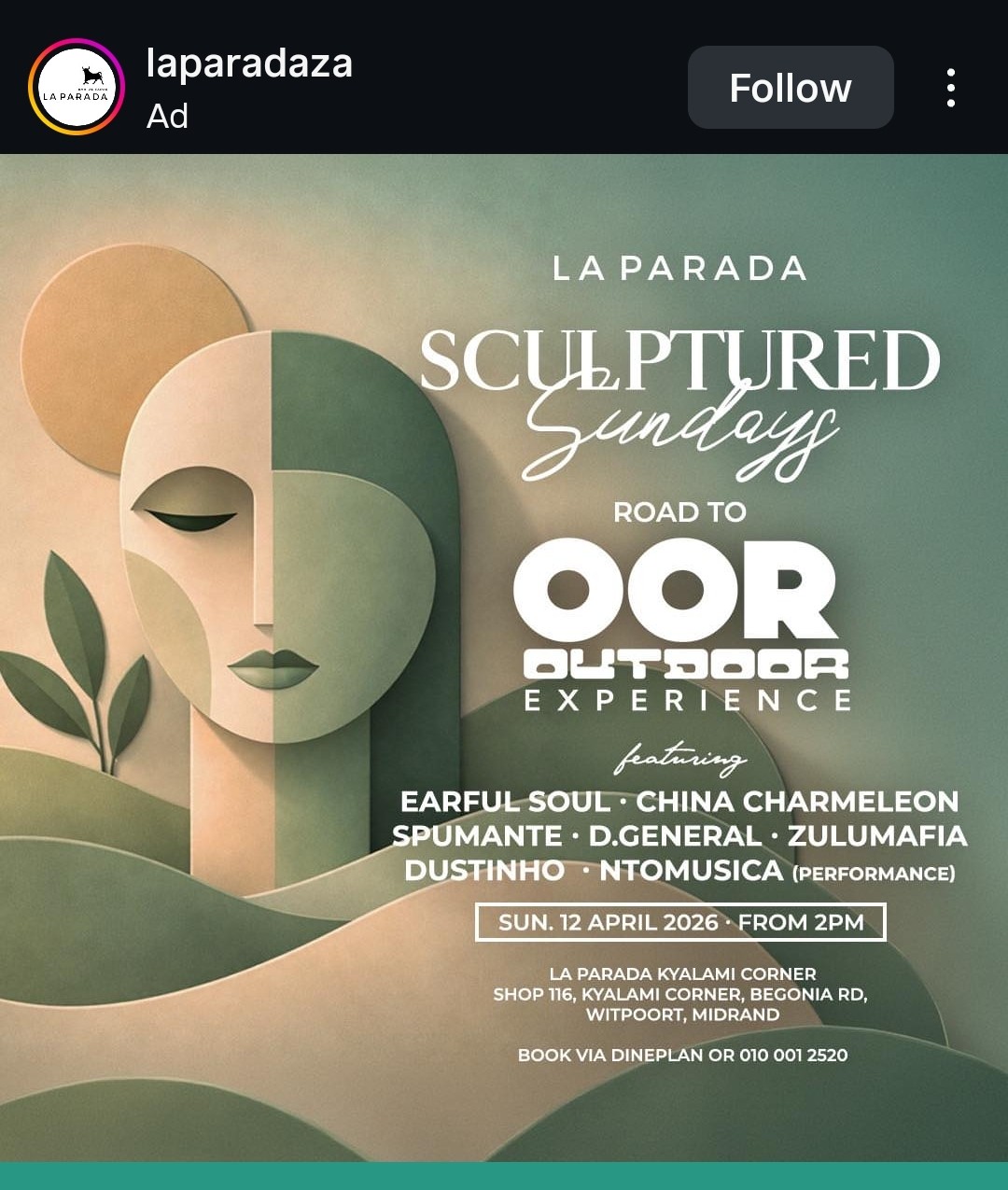 Sculptured Sundays @ La Parada 12 April 2pm - Image 1