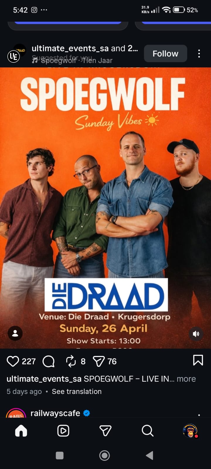 Spoegwolf @ Die Draad, Krugersdorp, 26-04-2026 13:00