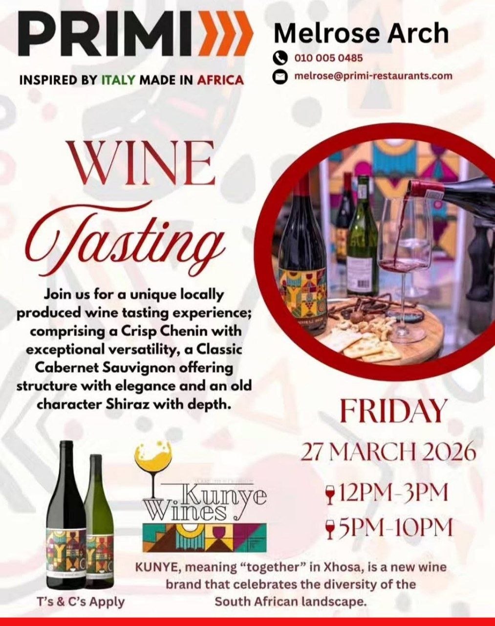 Wine Tasting @ The Venue, Melrose Arch, 27 March 2026 12:00