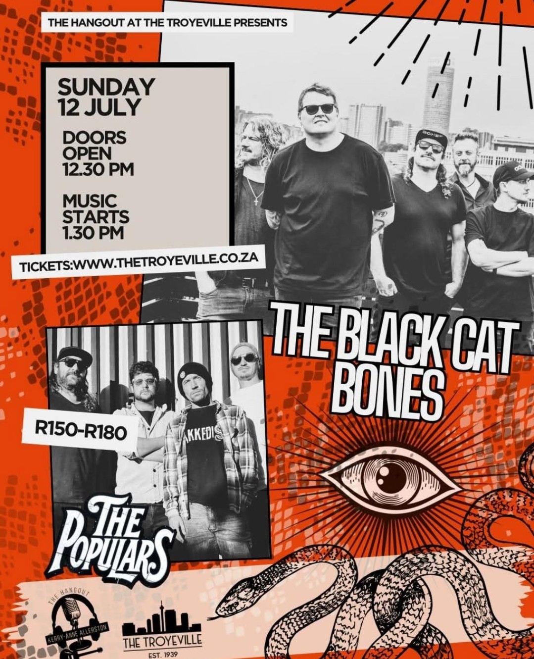 The Black Cat Bones, The Populars @ The Troyeville, 12-07-2026 12:30, R150