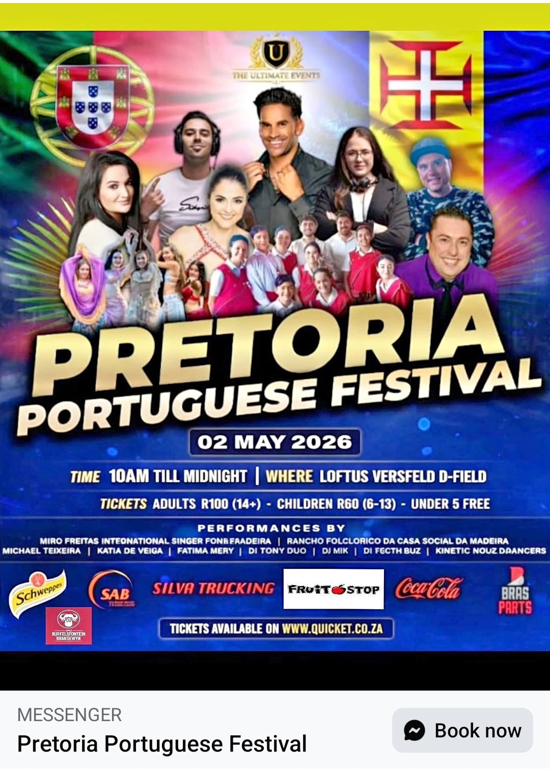 Pretoria Portuguese Festival @ Loftus D Field, 02-05-2026 10:00, R100