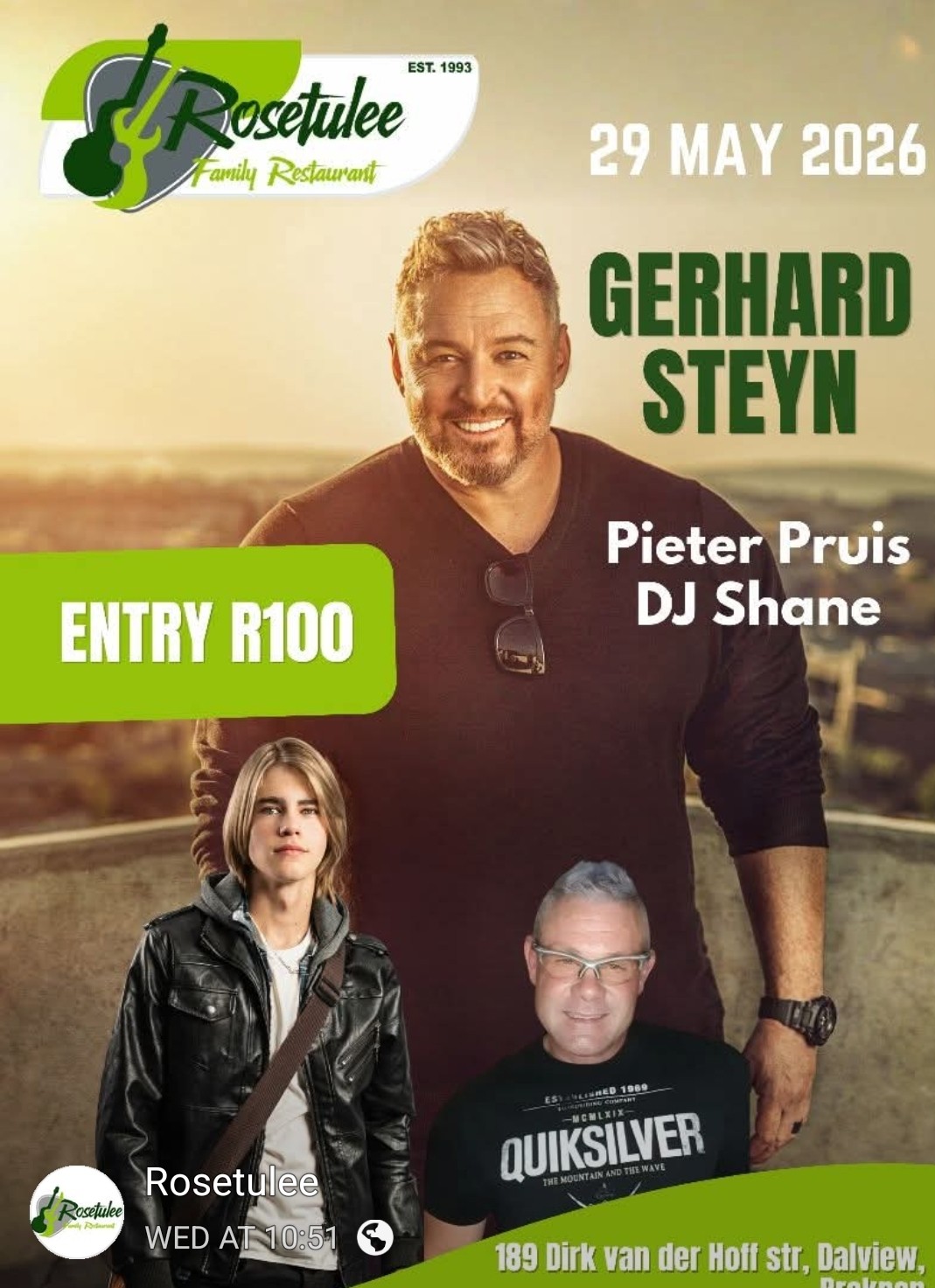 Gerhard Steyn @ Rosetulee Family Restaurant, 29-05-2026 22:51, R100 - Image 1