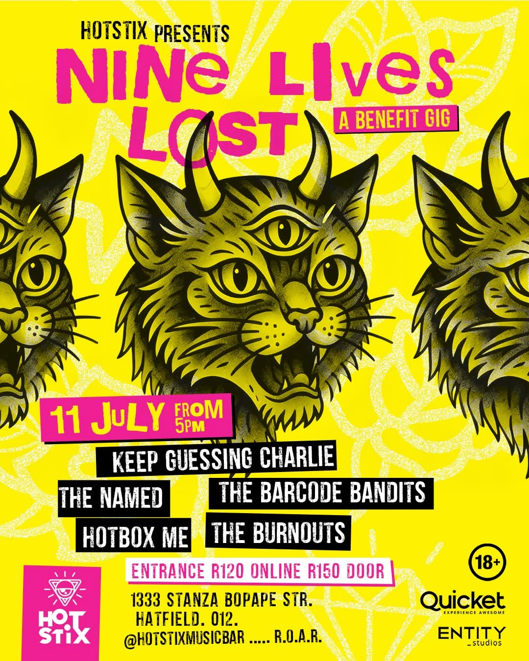 Nine Lives Lost @ Hotstix Pool Bar 11 July 5pm