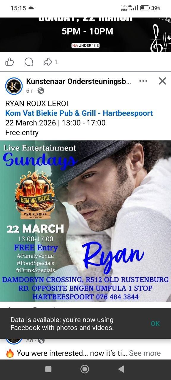 Ryan Roux Leroi @ Kom Vat N Bikie Pub & Grill, 22 March 2026 13:00, Free