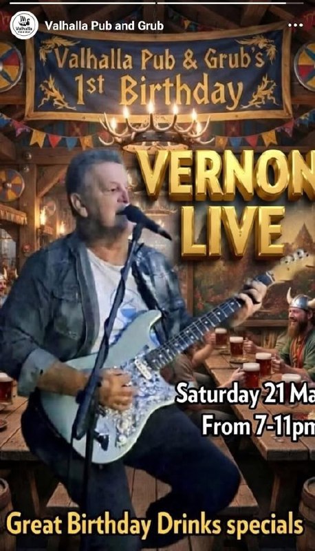Vernon @ Valhalla Pub And Grub, Qgeberha, 21 March 2026 19:00, Free