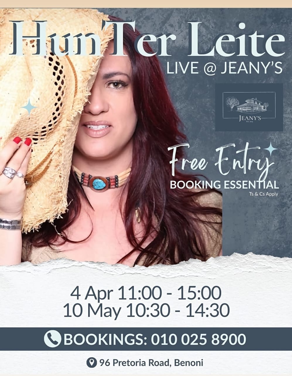 HunTer Leite @ Jeany'S Coffee Shop (Benoni), 10 May 2026 10:30